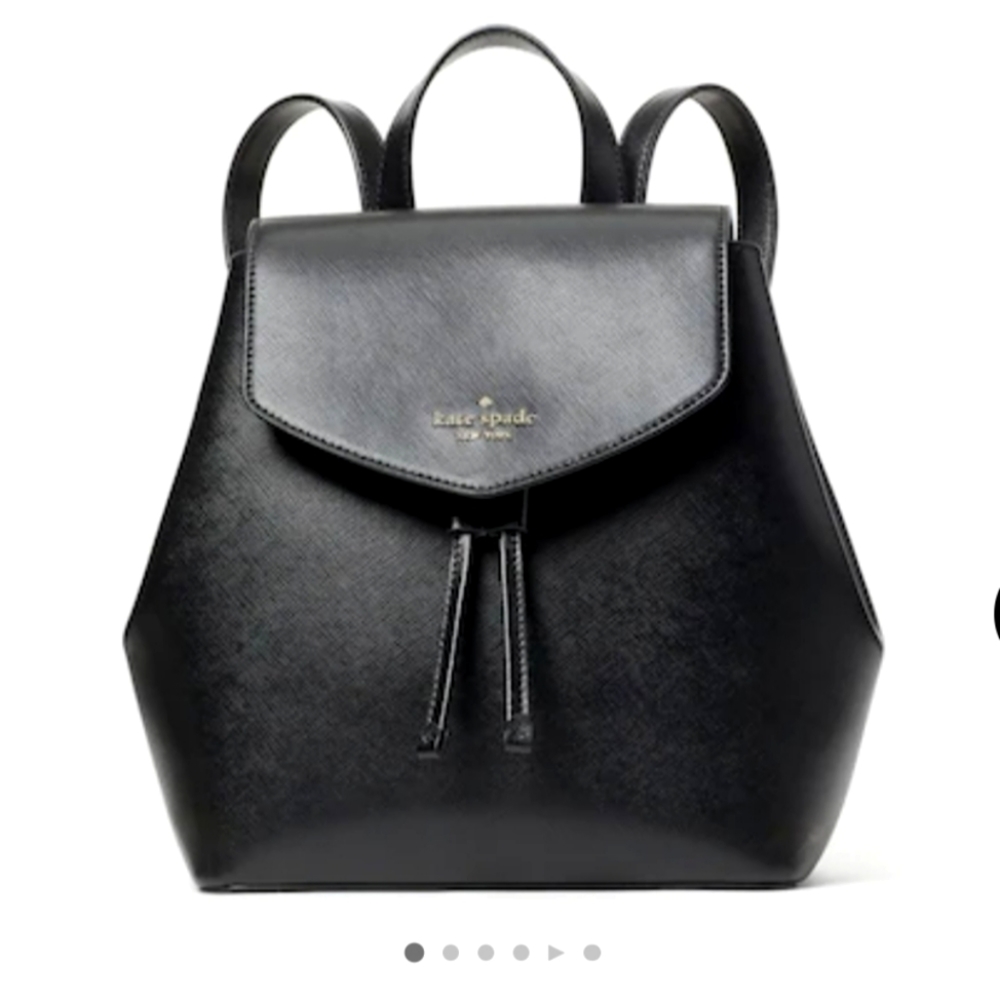 New with tags Kate spade black leather Lizzie backpack